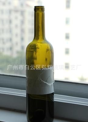 出口貿(mào)易500ml棕色紅酒瓶,紅酒瓶UV噴涂、紅酒瓶燙金 印